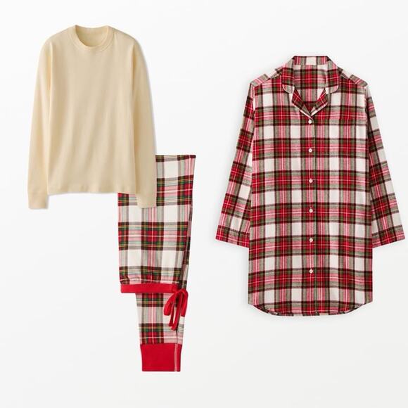 Hanna Andersson Christmas, Holiday Plaid Pajamas Organic Cotton 2 Piece Set L - Picture 1 of 8